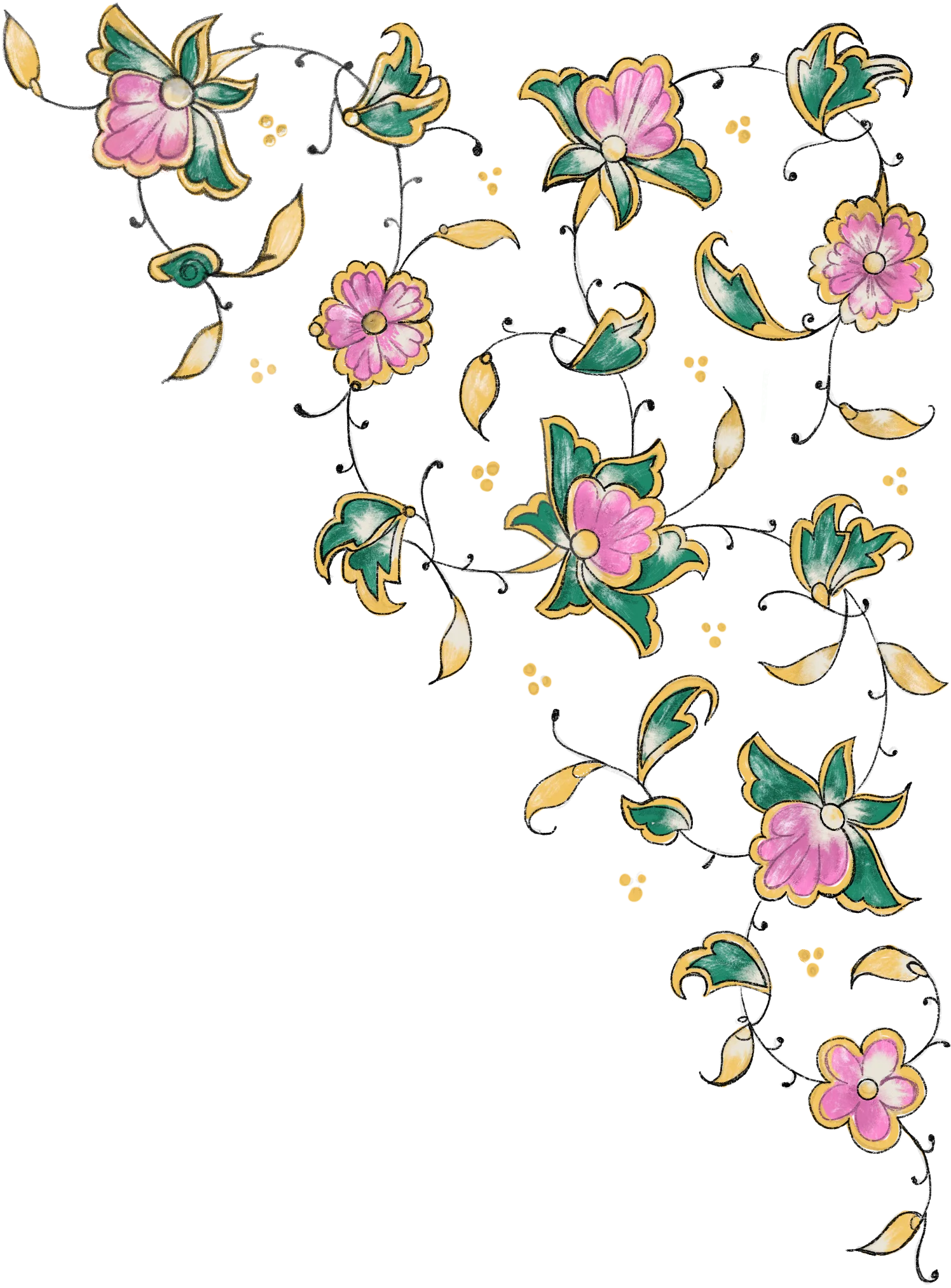 Medieval style floral corner