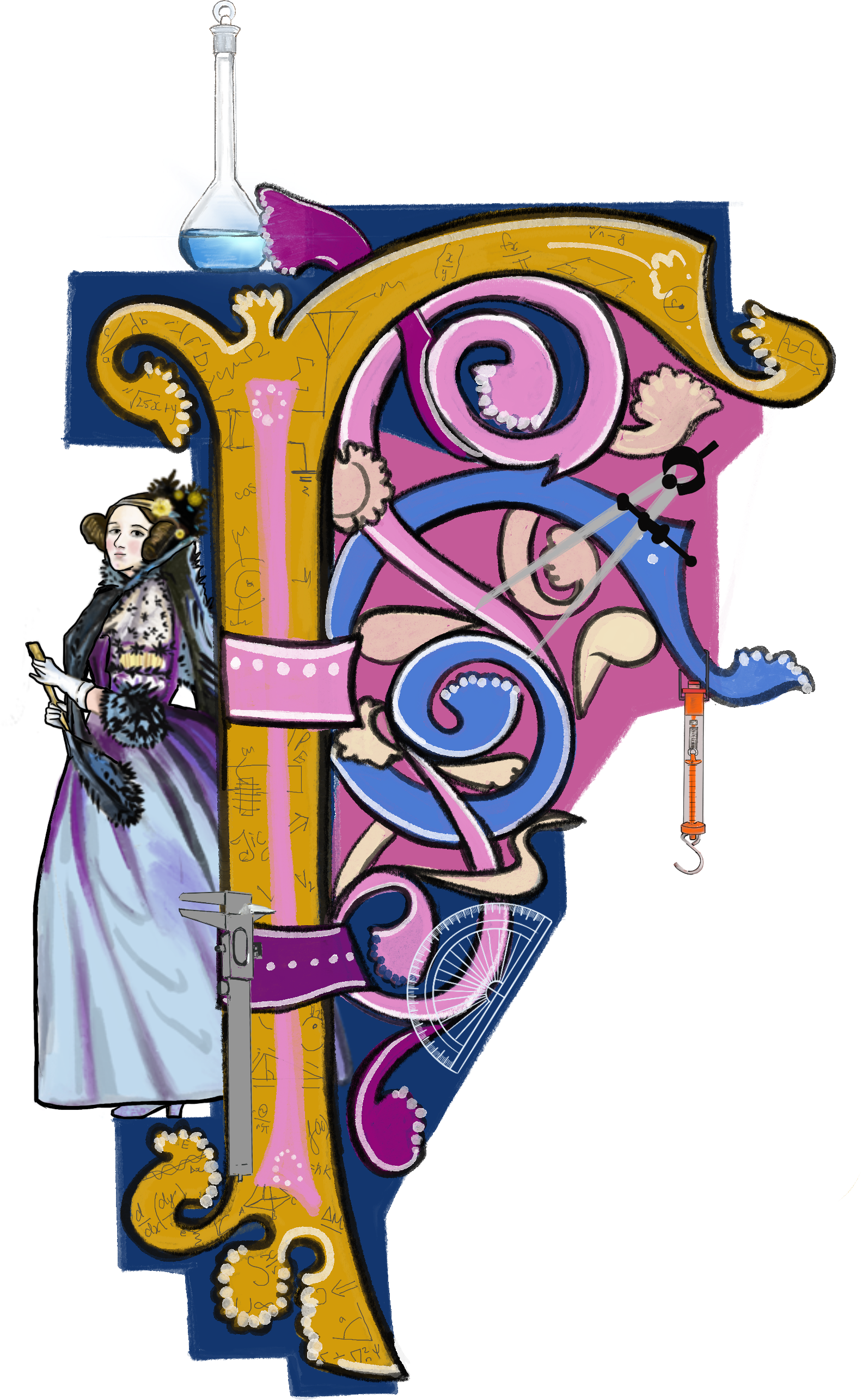 Illuminated letter F