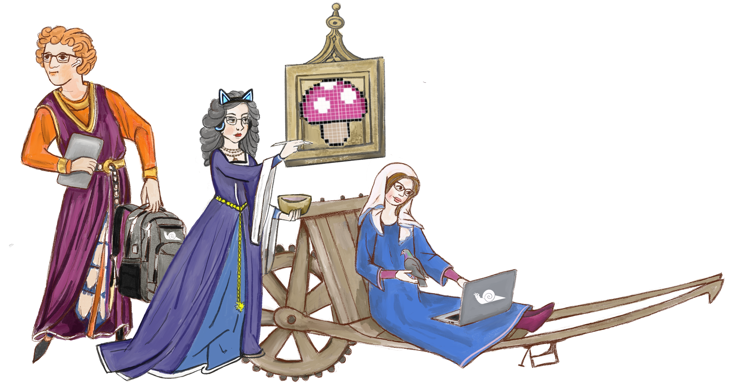 Pixel art drawing of our team